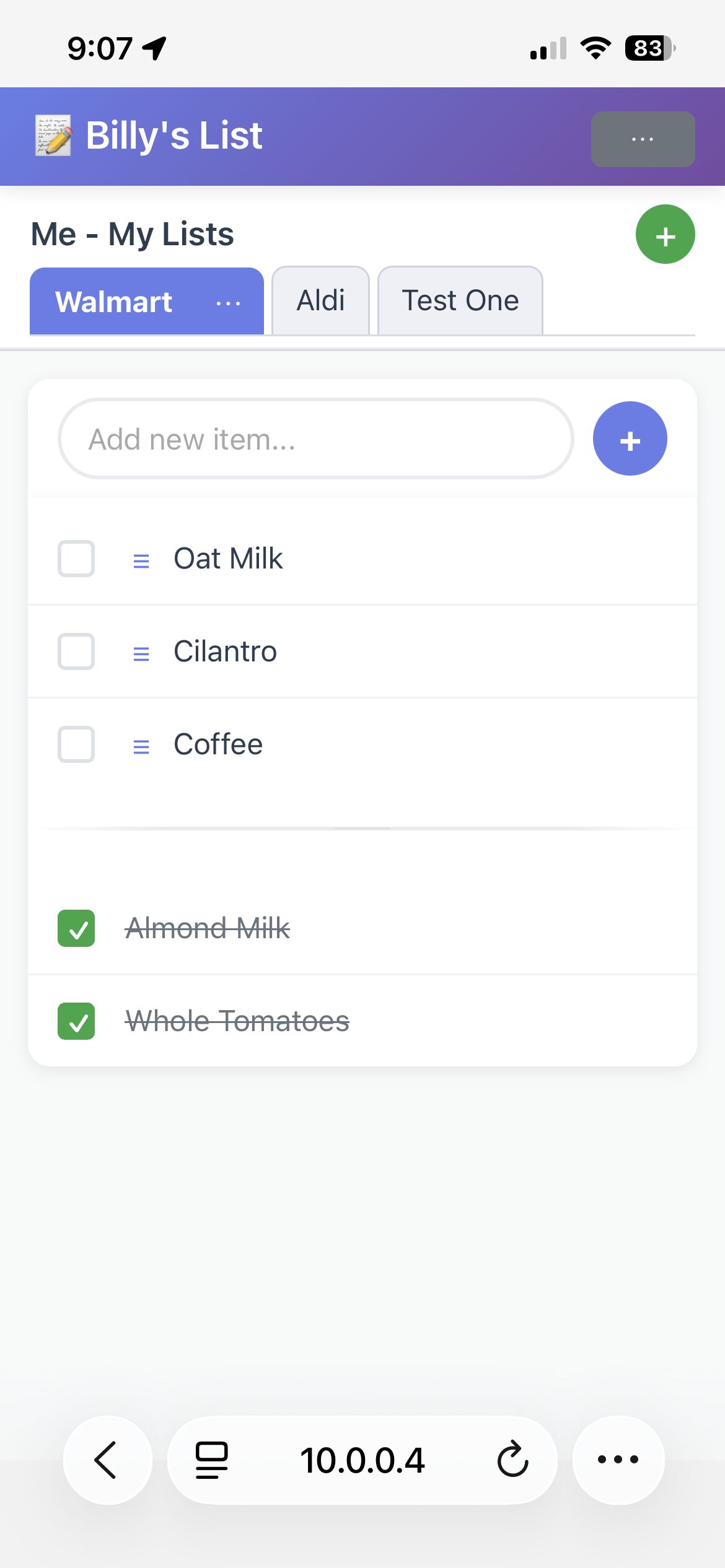 Before screenshot of app styling